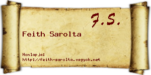 Feith Sarolta névjegykártya