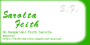 sarolta feith business card